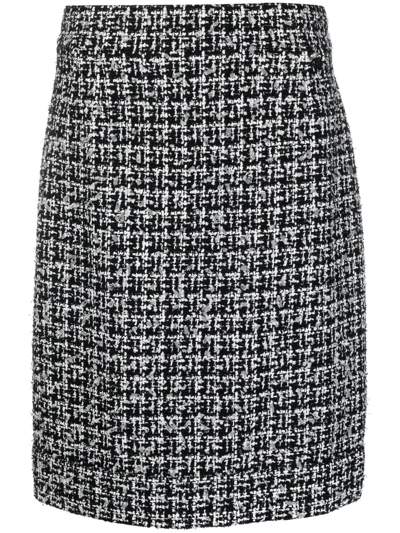 Pre-owned Chanel 2009 Tweed Pencil Skirt In Black