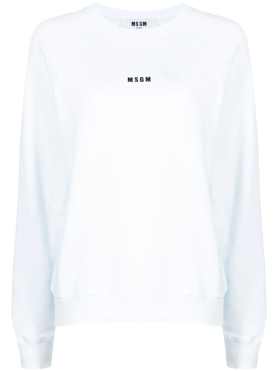 Msgm Logo-print Sweatshirt In White