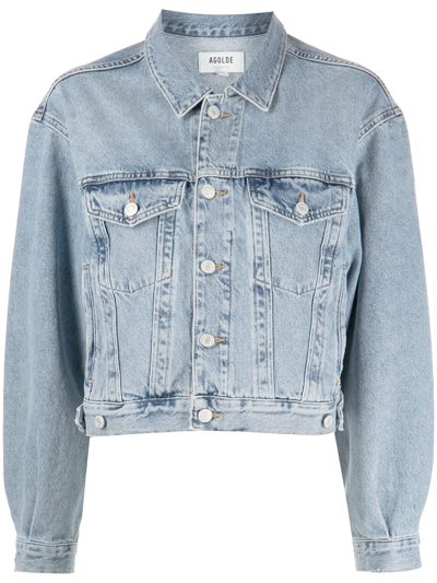 Agolde Blue Charli Oversized Denim Jacket In Veer
