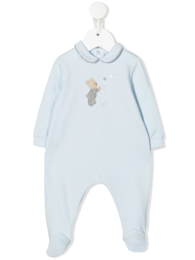 Il Gufo Logo-embroidered Babygrow In Blue