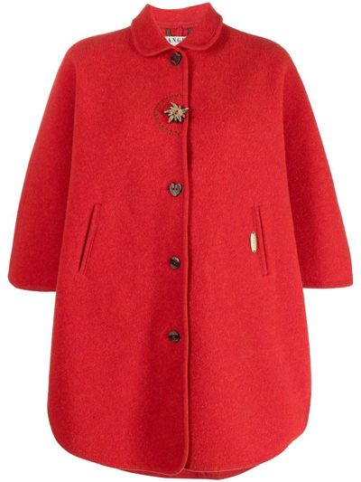 Pre-owned A.n.g.e.l.o. Vintage Cult 1980s Buttoned Curve-shaped Coat In Red