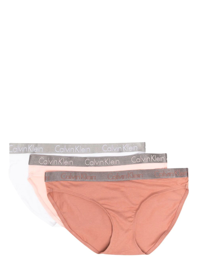 Calvin Klein Underwear Logo-waistband Briefs In Orange