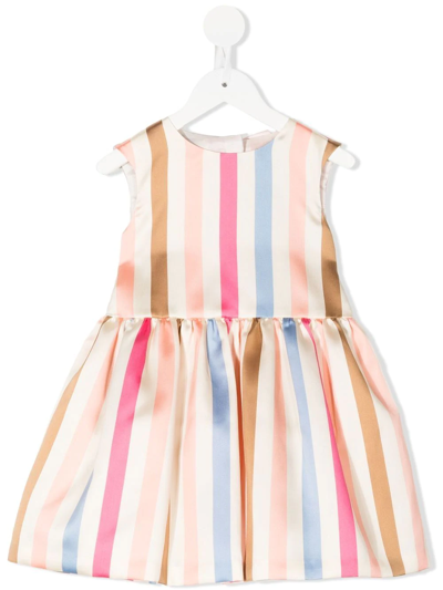 Hucklebones London Kids' Bow Detail Bodice Dress In Pink