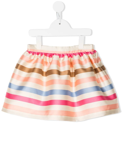 Hucklebones London Kids' Stripe-print Mini Skirt In Multicolour