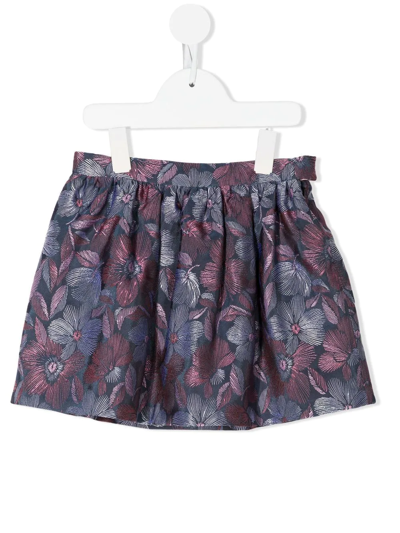 Hucklebones London Kids' All-over Floral-print Skirt In Multicolour