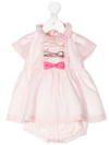 Hucklebones London Bow-detail Bodice Dress And Bloomers In Pink