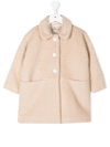 Hucklebones London Collared Teddy Bear Coat In Pink