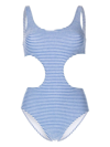 Solid & Striped The Sarah Striped Swimsuit In Blue