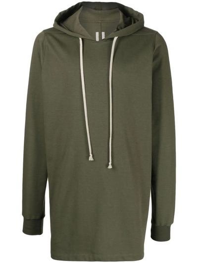 Rick Owens Long-length Drawstring Hoodie In Green