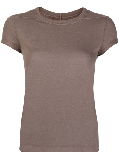 Rick Owens Round Neck Short-sleeved T-shirt In Brown