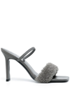 By Far Ada Double Strap Heeled Sandals In Grey