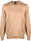 Hugo Boss Pacas-l Logo-embroidered Jumper In Neutrals