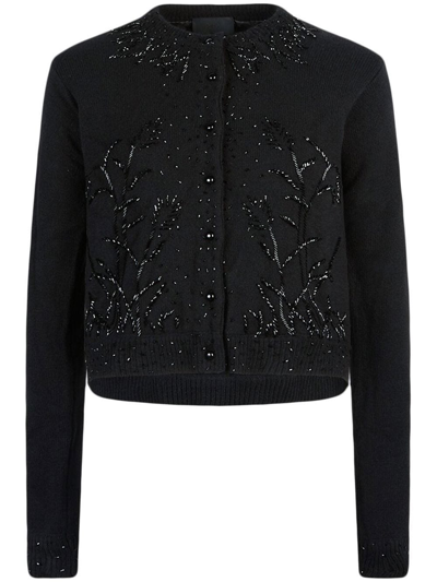 Rta Embroidered Button-down Cardigan In Black