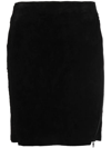 ISAAC SELLAM EXPERIENCE STITCH-DETAIL LEATHER SKIRT