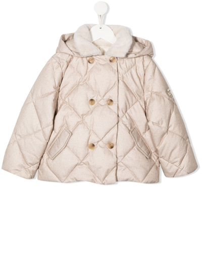 Bonpoint Kids' Modesty绗缝羽绒夹克 In Beige