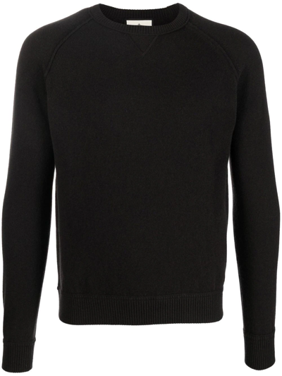 Bruno Manetti Crew Neck Cashmere Jumper In Brown