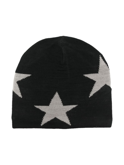Molo Kids' Star-intarsia Beanie In Black