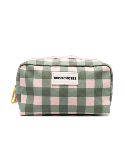 Bobo Choses Check Zipped Pouch In Green