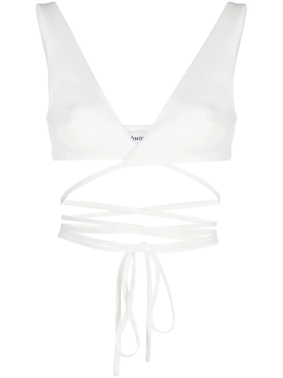 Monot Strap-detail Sleeveless Top In White