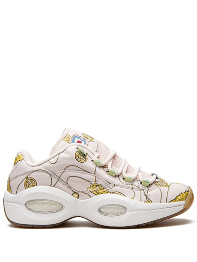 Reebok X Bbc Icecream Question Low Sneakers In White/pink Tint