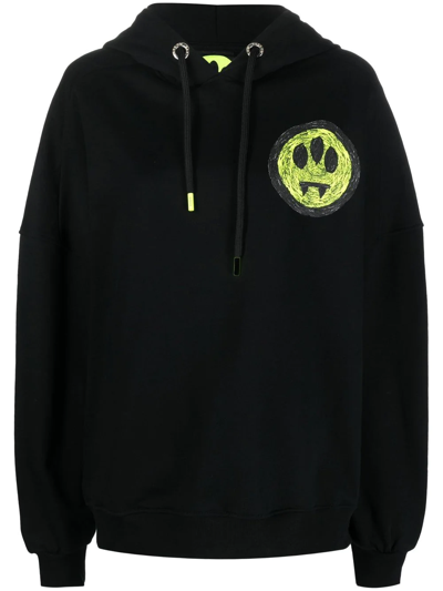 Barrow Graphic-print Cotton Hoodie In Nero