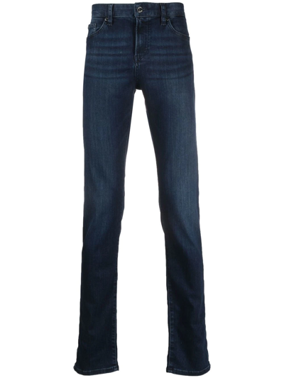 Hugo Boss Logo-patch Skinny-cut Jeans In Blue