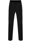 Giorgio Armani Tapered Side-stripe Trousers In Black