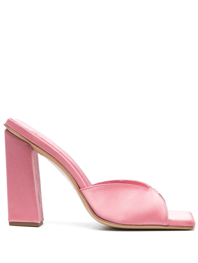 Gia Borghini X Rhw Rosie Satin Sandals In Pink