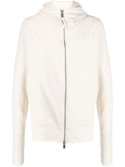 Thom Krom Zip-up Cotton-blend Hoodie In Neutrals