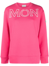 Moncler Printed Cotton-jersey Sweatshirt In Pink