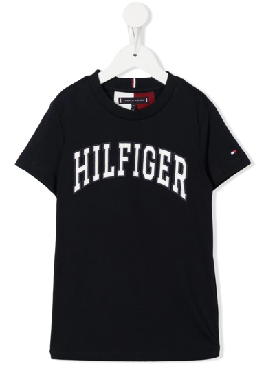 Tommy Hilfiger Junior Kids' Logo-patch T-shirt In Blue