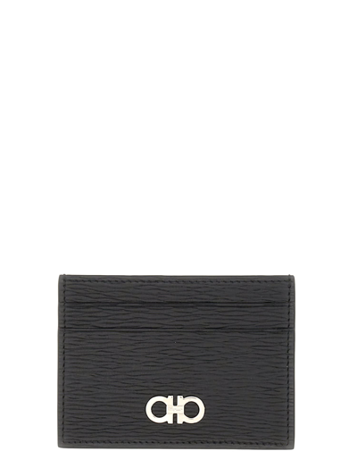 Ferragamo Card Holder Hooks In Black