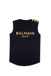 Balmain Logo-flocked Cotton-jersey Top In Noir/blanc