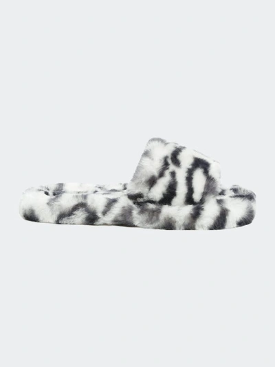 London Rag Snuggle-in Indoor Fur Flats In White