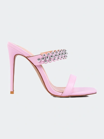 London Rag Bandy High Heel Metal Ball Sandals In Pink