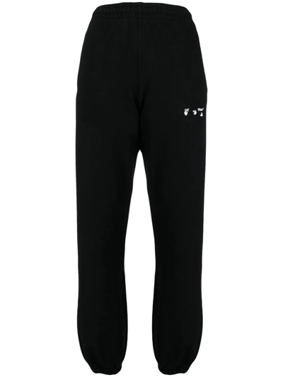 Off-white Swimming Mid-rise Cotton-jersey Jogging Bottoms In Black
