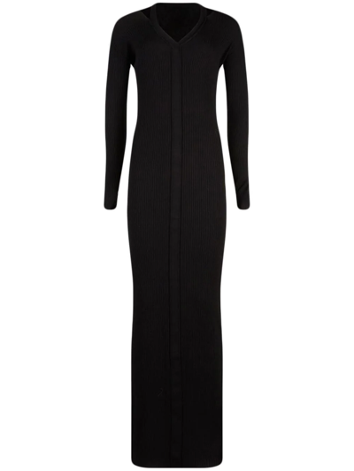 Rta Denise Long-sleeve Midi Dress In Black