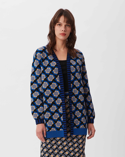 Diane Von Furstenberg Kathelyn Wool Jacquard Cardigan By  In Size Xl