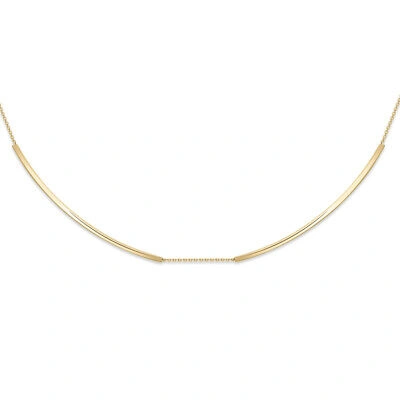 Pre-owned Jewelco London 9ct Gold Curved Bars Necklace