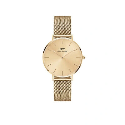 Pre-owned Daniel Wellington Dw00100474 Ladies Petite Unitone Gold 32mm Watch