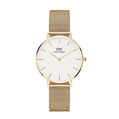 Pre-owned Daniel Wellington Dw00100348 Ladies Petite Evergold Gold 32mm Watch