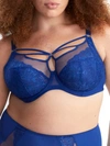 Elomi Brianna Underwire Strappy Plunge Bra In Lapis