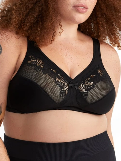 Glamorise Magiclift Wire-free Minimizer Bra In Black