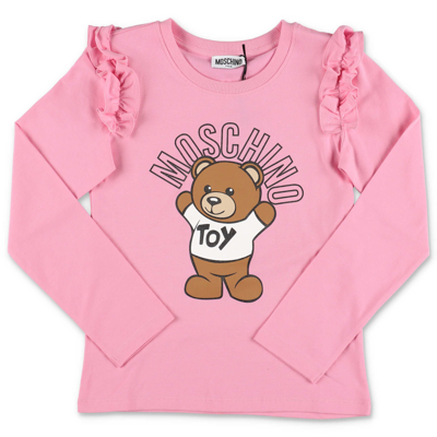 Moschino Teddy Bear Pink Cotton Jersey  T-shirt