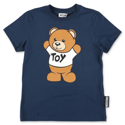 Moschino Teddy Bear Navy Blue Cotton Jersey  T-shirt