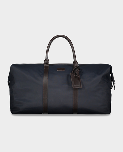 Paul & Shark Recycled Fabric Travel Bag With Leather Details In Blue