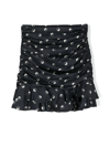 Les Coyotes De Paris Sija Ruffled Printed Skirt Yin Yang In Black