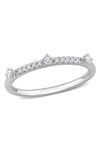Delmar Sterling Silver Lab Created Diamond Ring In Silver
