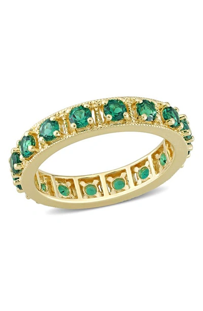 Delmar Lab Created Emerald Eternity Ring In Green