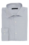 Jb Britches Yarn-dyed Solid Dress Shirt In Light Grey